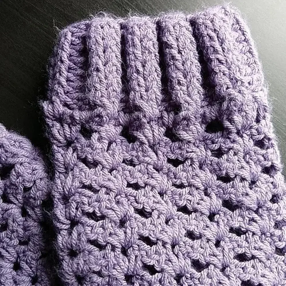 Thistle Leg Warmers OSFM crochet warm thick chunky over knee dance premade - Picture 9 of 12